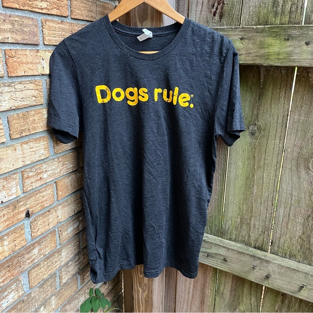 Bella Canvas Charcoal T-Shirt with Yellow 'Dogs Rule' Print
